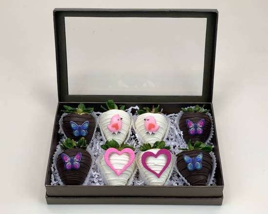 Order Chocolate Covered Strawberries with Decorations - X8 in a Gift Box  food online from Lb Cake Stop store, Baldwin Park on bringmethat.com