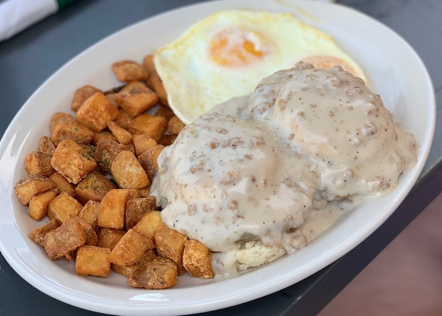 Order Biscuits & Gravy food online from Mo Irish Pub store, College Station on bringmethat.com