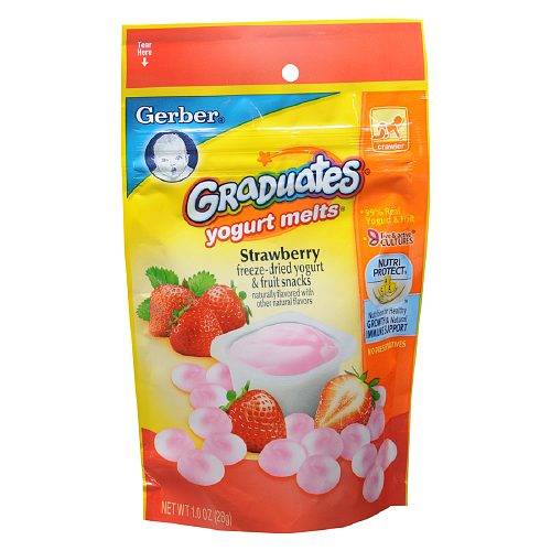 Order Gerber Snacks For Baby Crawler 8+ Months Yogurt Melts Strawberry, Strawberry - 1.0 oz food online from Walgreens store, Seven Hills on bringmethat.com