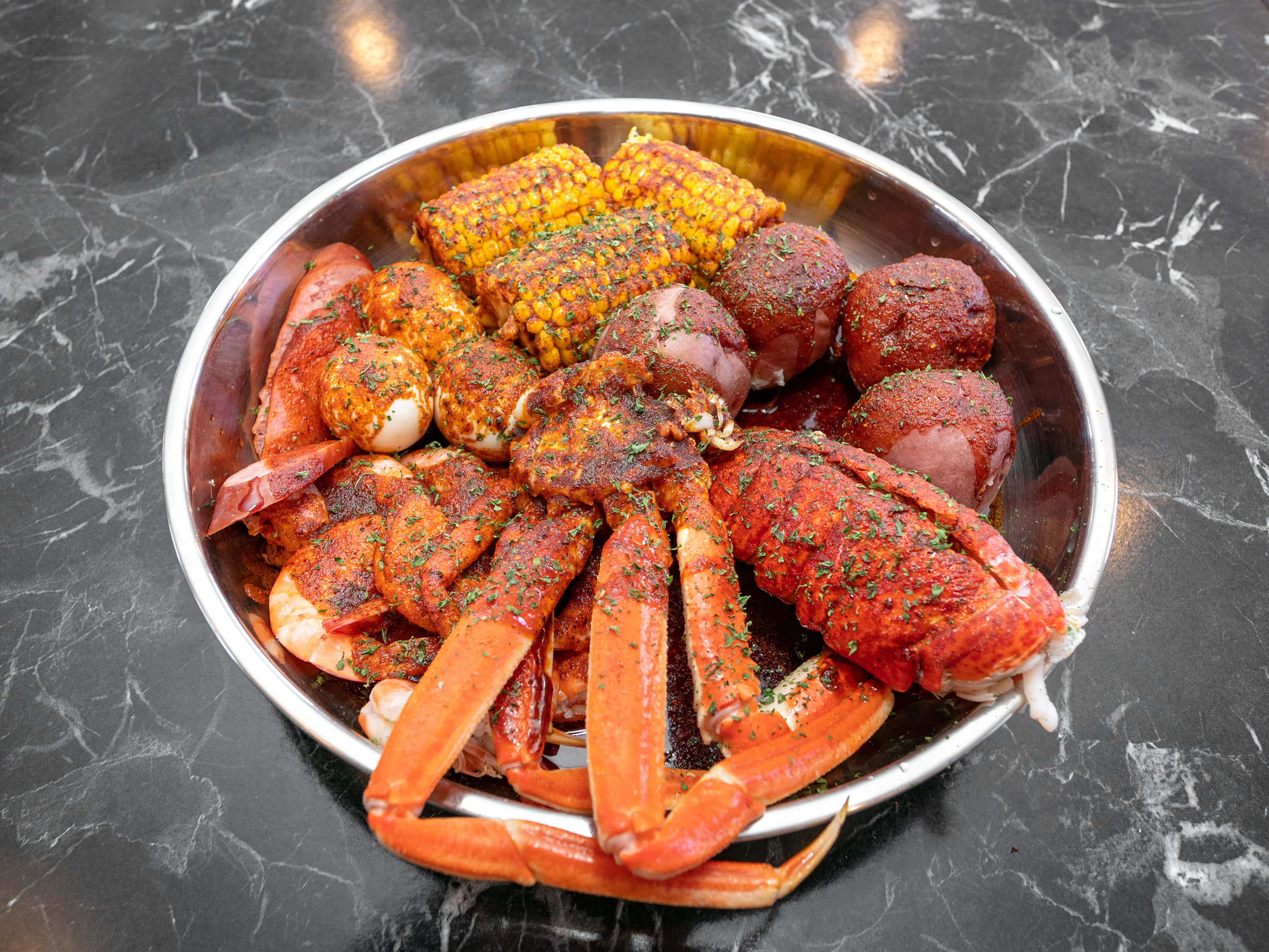 Order 1 Cluster Snow Crab Legs Combo food online from New Lucky Crab House store, Oakwood on bringmethat.com