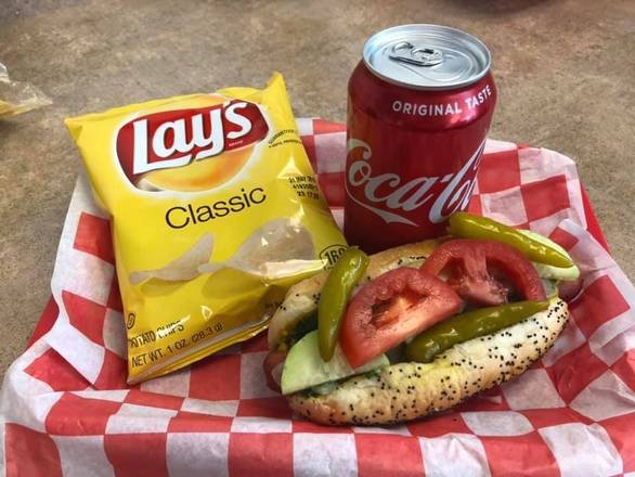 Order 1 Vienna Hot Dog Meal (Bag Chips and 12oz Can) food online from Flynn's Eats store, Richfield on bringmethat.com