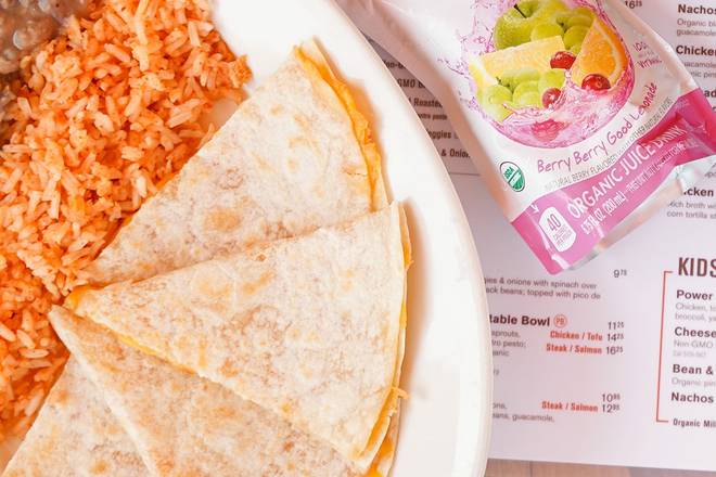 Order Kid's Cheese Quesadilla food online from Sharkys Woodfired Grill Mexican store, Newbury Park on bringmethat.com