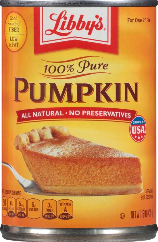 Order Libby's · Gluten Free Pumpkin Pure (15 oz) food online from Tom Thumb Express store, Trophy Club on bringmethat.com