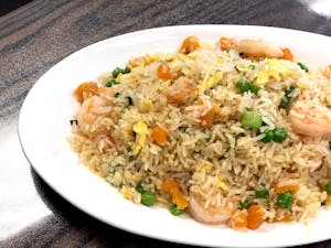 Order 18. Salted Egg & Shrimp Fried Rice-咸蛋黄虾仁炒饭 food online from Tasty Cafe Restaurant store, Davie on bringmethat.com
