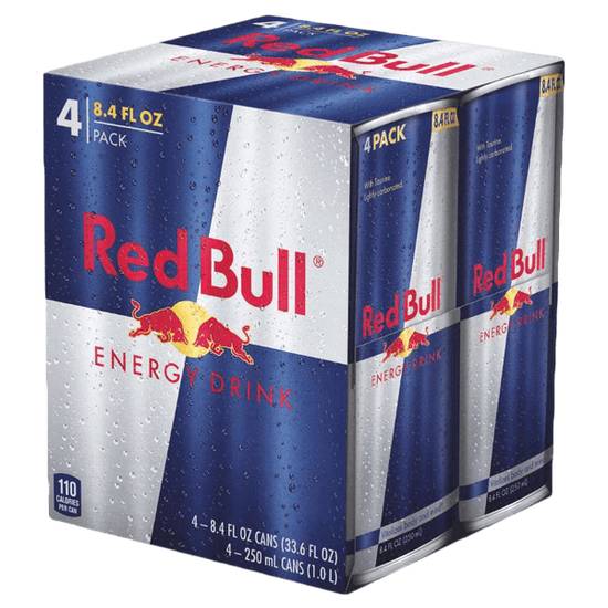 Order Red Bull 4 Pack 8.4oz food online from Casey store, IOWA CITY on bringmethat.com
