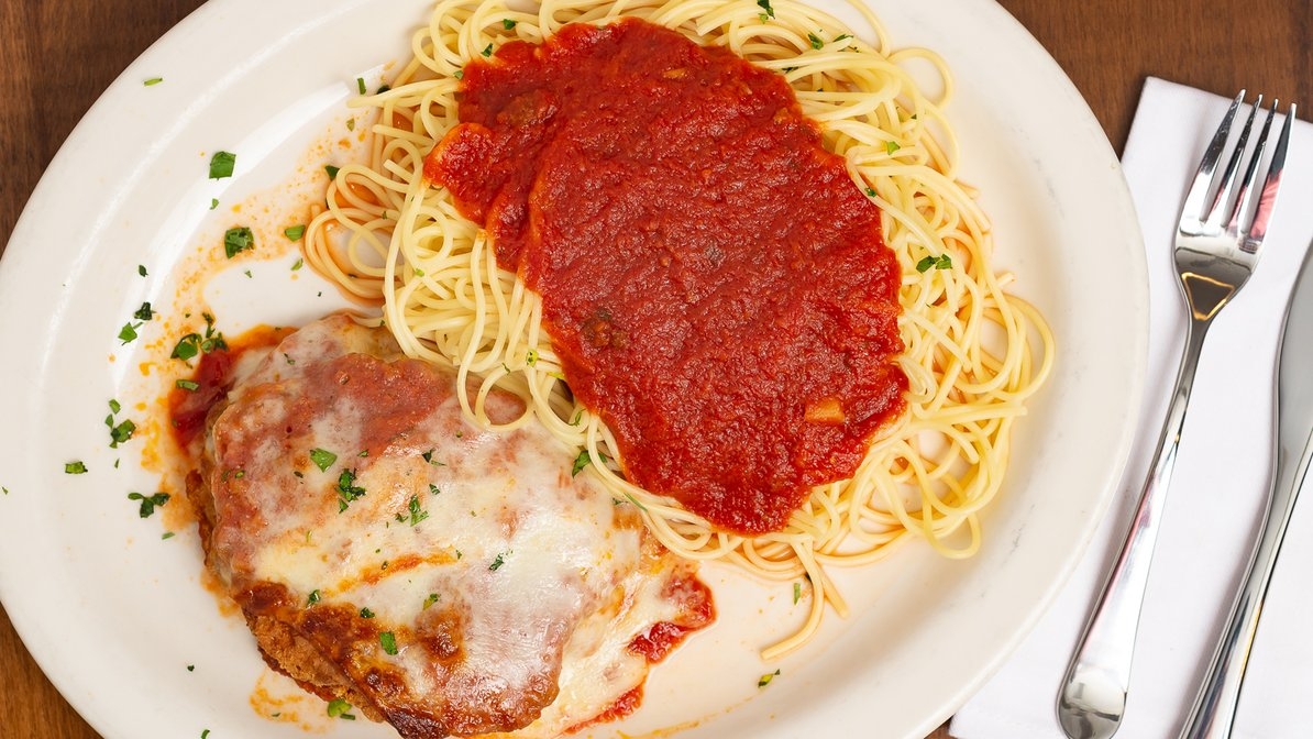 Order Chicken Parmigiana food online from New York J and P Pizza store, Mount Airy on bringmethat.com
