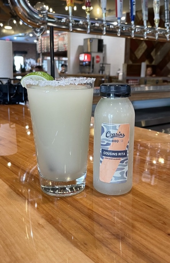 Order Frozen Cousins Margarita, 8 oz (12.25% ABV) food online from Cousin Barbq store, Crowley on bringmethat.com