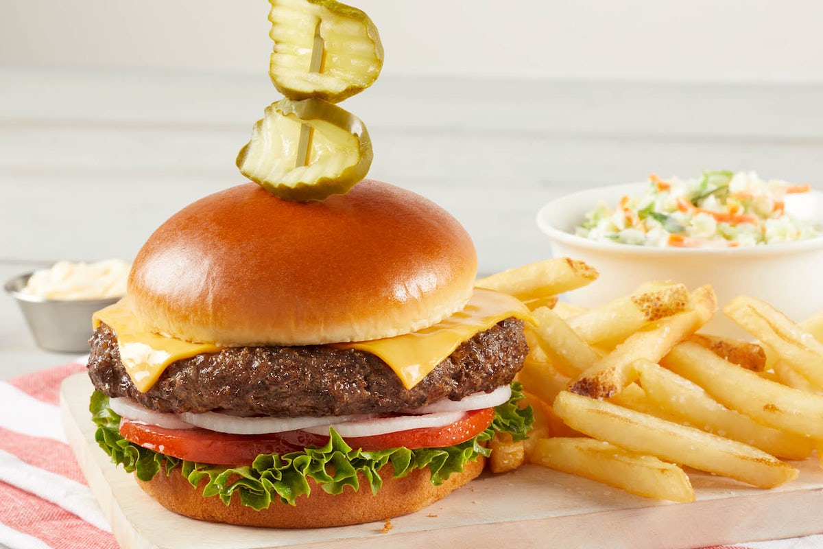 Order Cheeseburger food online from Bob Evans Restaurant store, Jacksonville on bringmethat.com
