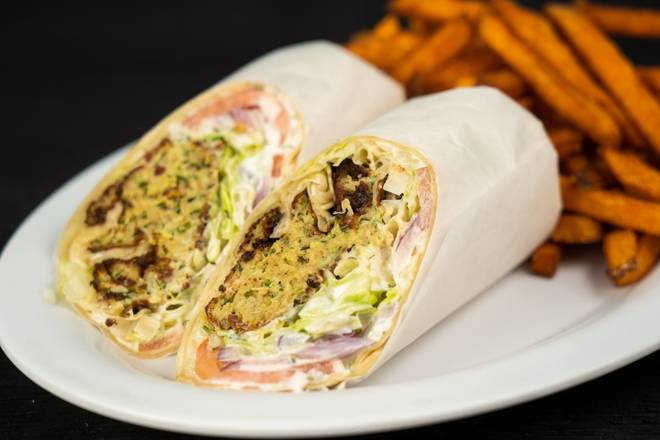 Order Falafel or Zucchini Fritters Wrap food online from Greek xpress store, New York on bringmethat.com