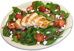 Order Strawberry Chicken Spinach Salad food online from Longnecks Sports Grill store, Wilder on bringmethat.com