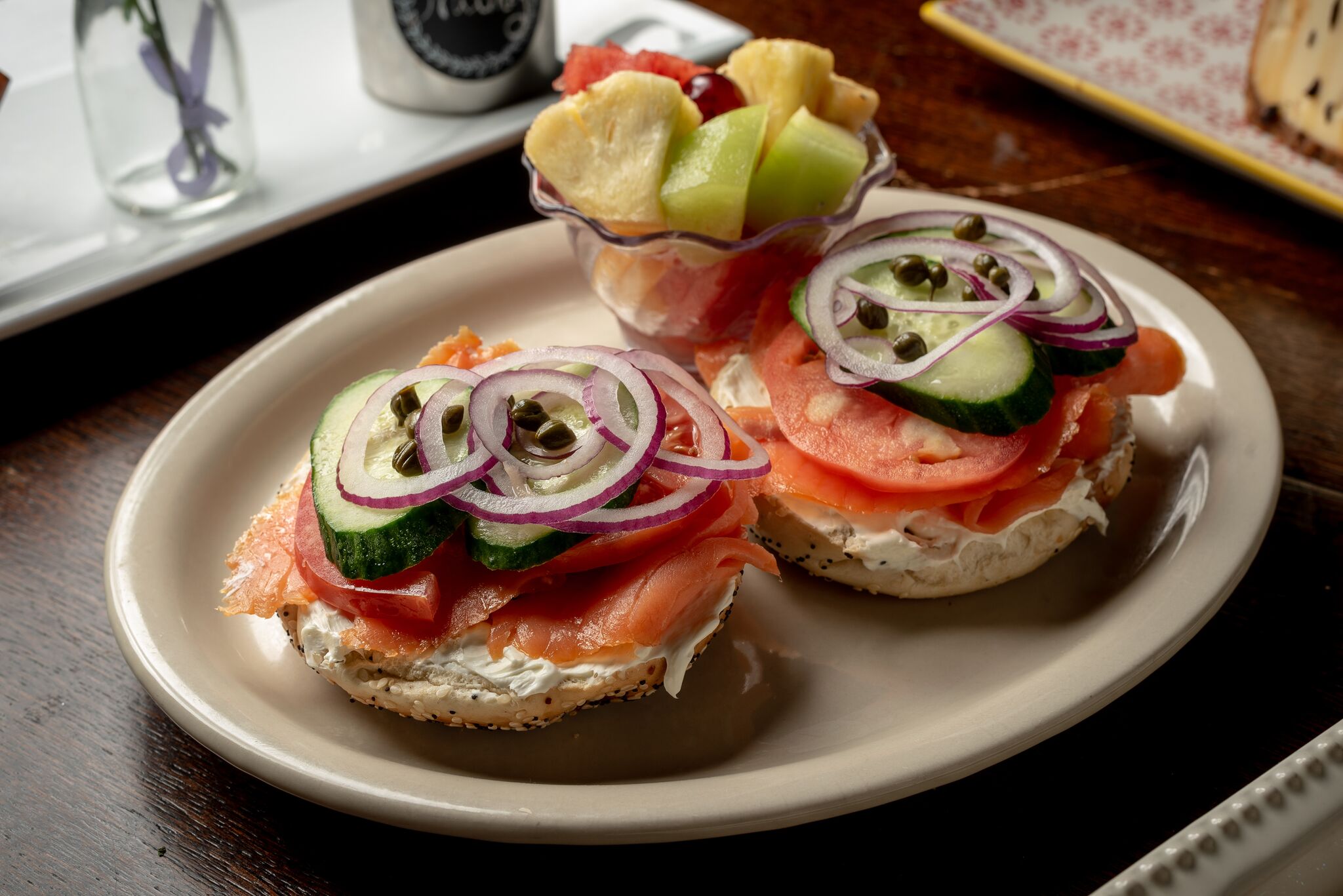 Order Lox and Bagel Sandwich food online from Sugarbakers Bistro & Bakery store, Corpus Christi on bringmethat.com
