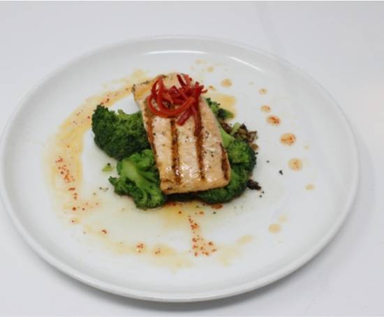 Order Grilled Atlantic Salmon food online from The League Kitchen & Tavern store, Austin on bringmethat.com