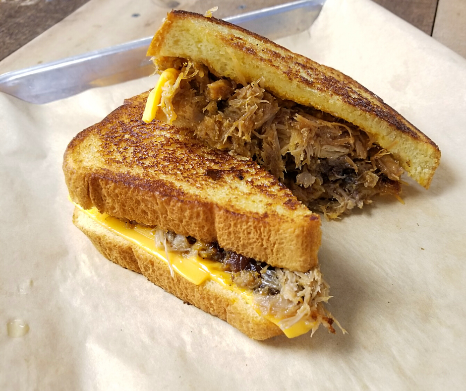 Order Pork BBQ Grilled Cheese food online from Doggystyle Premium Wieners + Burgers store, Burlington on bringmethat.com
