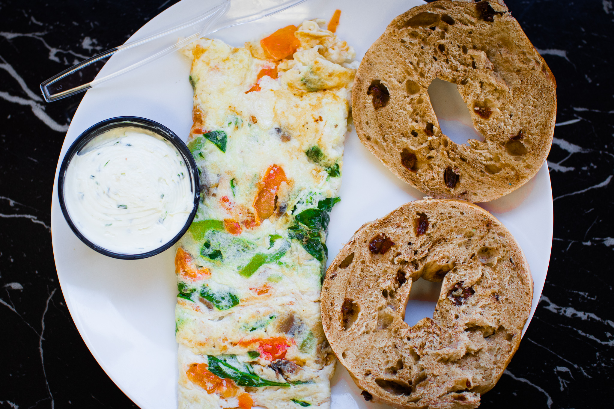 Order 3 Egg Omelettes Breakfast Platter food online from Ny Bagel store, Rancho Cucamonga on bringmethat.com