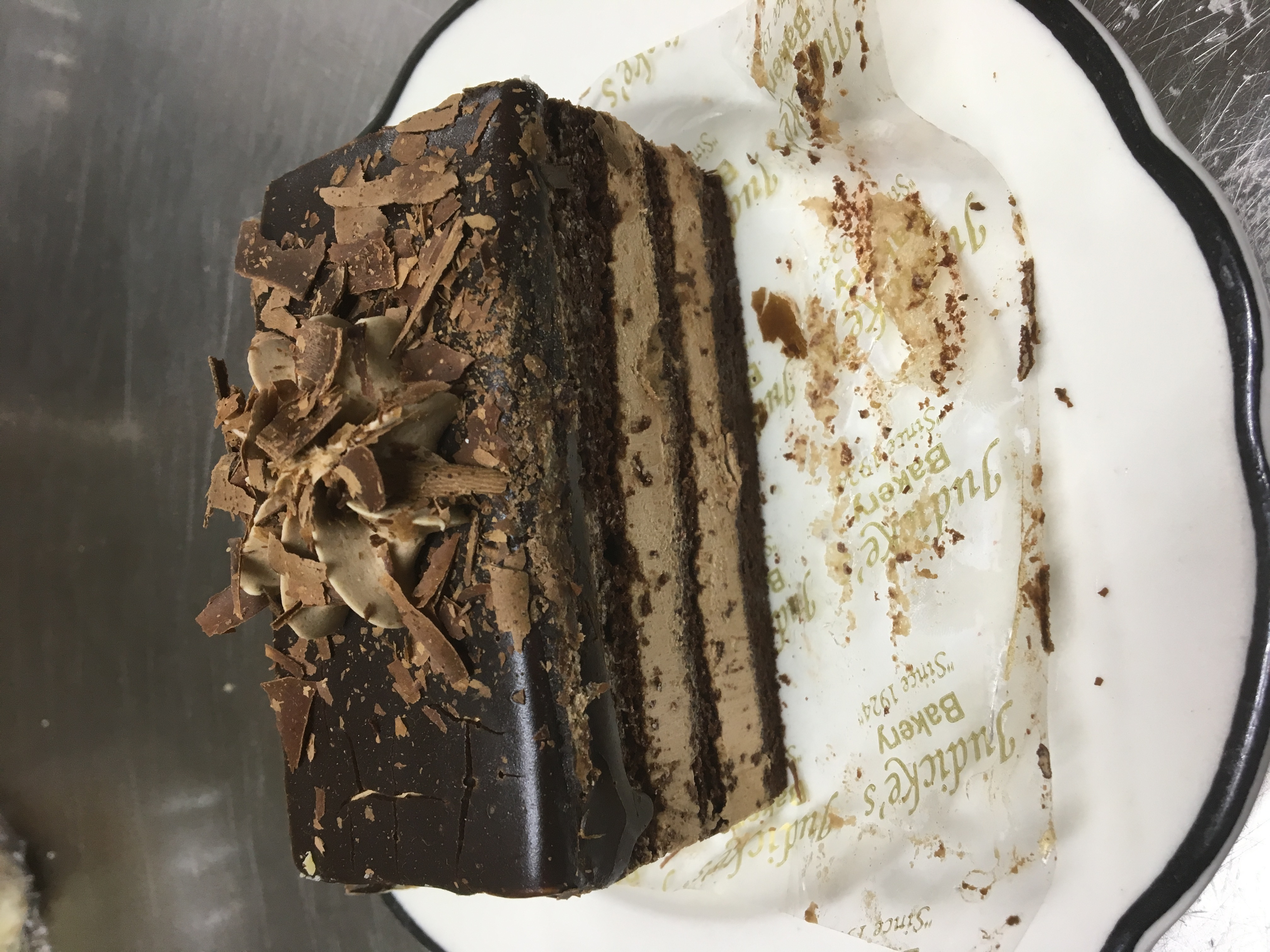 Order Chocolate Frosted Cake Slice food online from Fontana Restaurant store, Bayonne on bringmethat.com