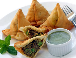 Order Keema Samosa food online from Taj Mahal Restaurant store, Wilmington on bringmethat.com