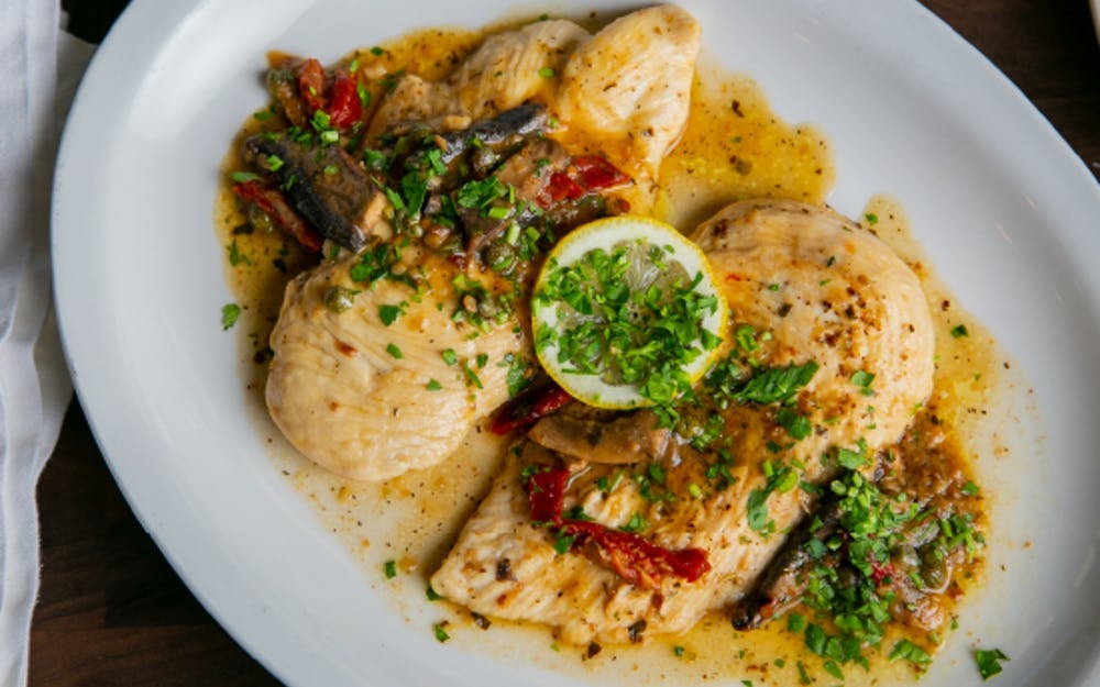 Order Chicken Piccata - Pasta food online from Russo New York Pizzeria store, Houston on bringmethat.com