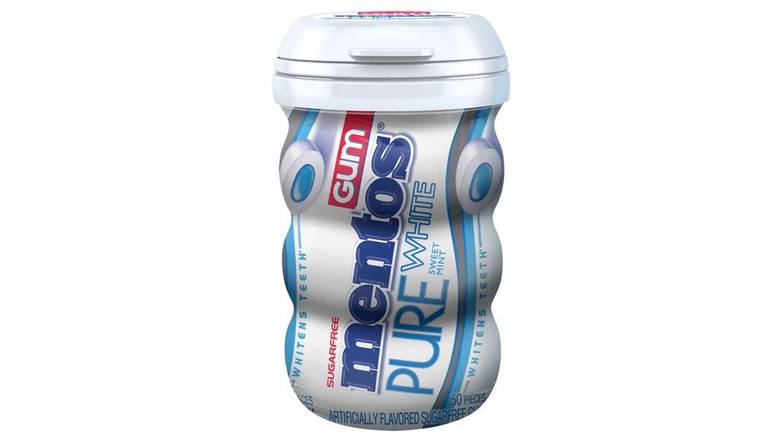 Order Mentos Gum Pocket Bottle - Pure White Sweet Mint food online from Route 7 Food Mart store, Norwalk on bringmethat.com