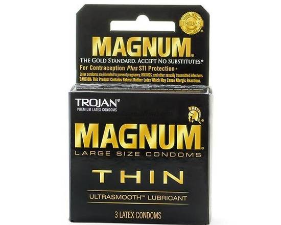 Order Trojan Magnum Thin Condom 3 Pack food online from Divine Wine and Spirits store, San Diego on bringmethat.com