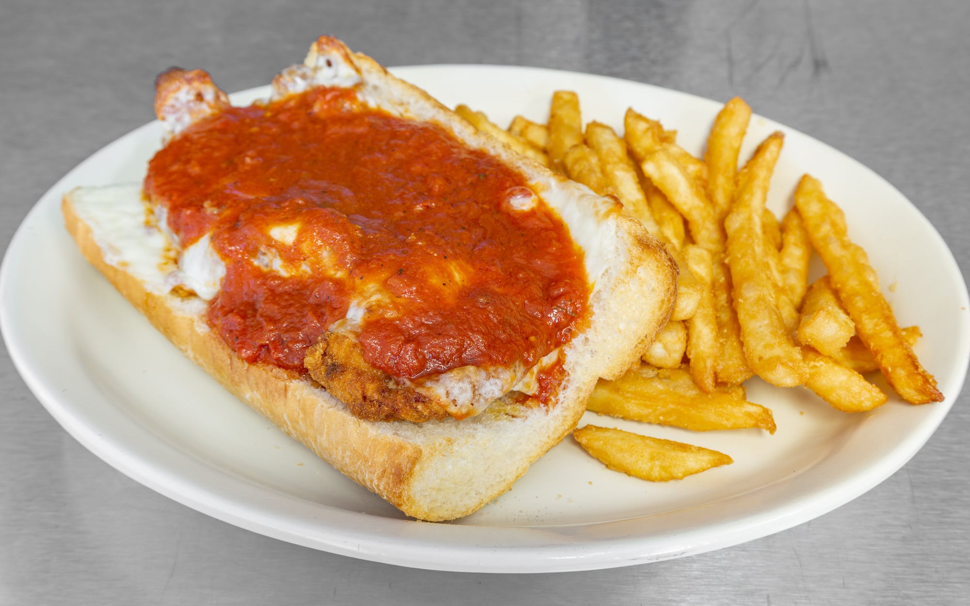 Order Chicken Parm Sandwich food online from Papa Santiago's Pizzeria store, Chicago on bringmethat.com