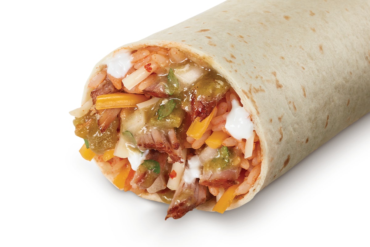 Order Green Chili Pork Burrito food online from Taco Time store, North Ogden on bringmethat.com