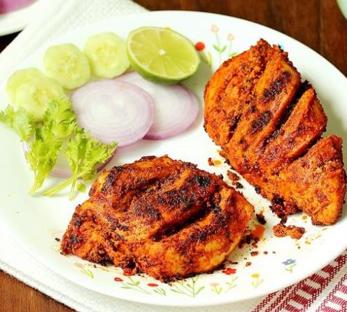 Order Tandoori Chicken-2 Piece food online from Ruchi Indian Restaurant store, Bellevue on bringmethat.com
