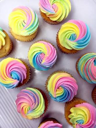 Order Rainbow Swirl (12 pcs) (Colors May Vary) food online from Fate Cakes store, Gahanna on bringmethat.com