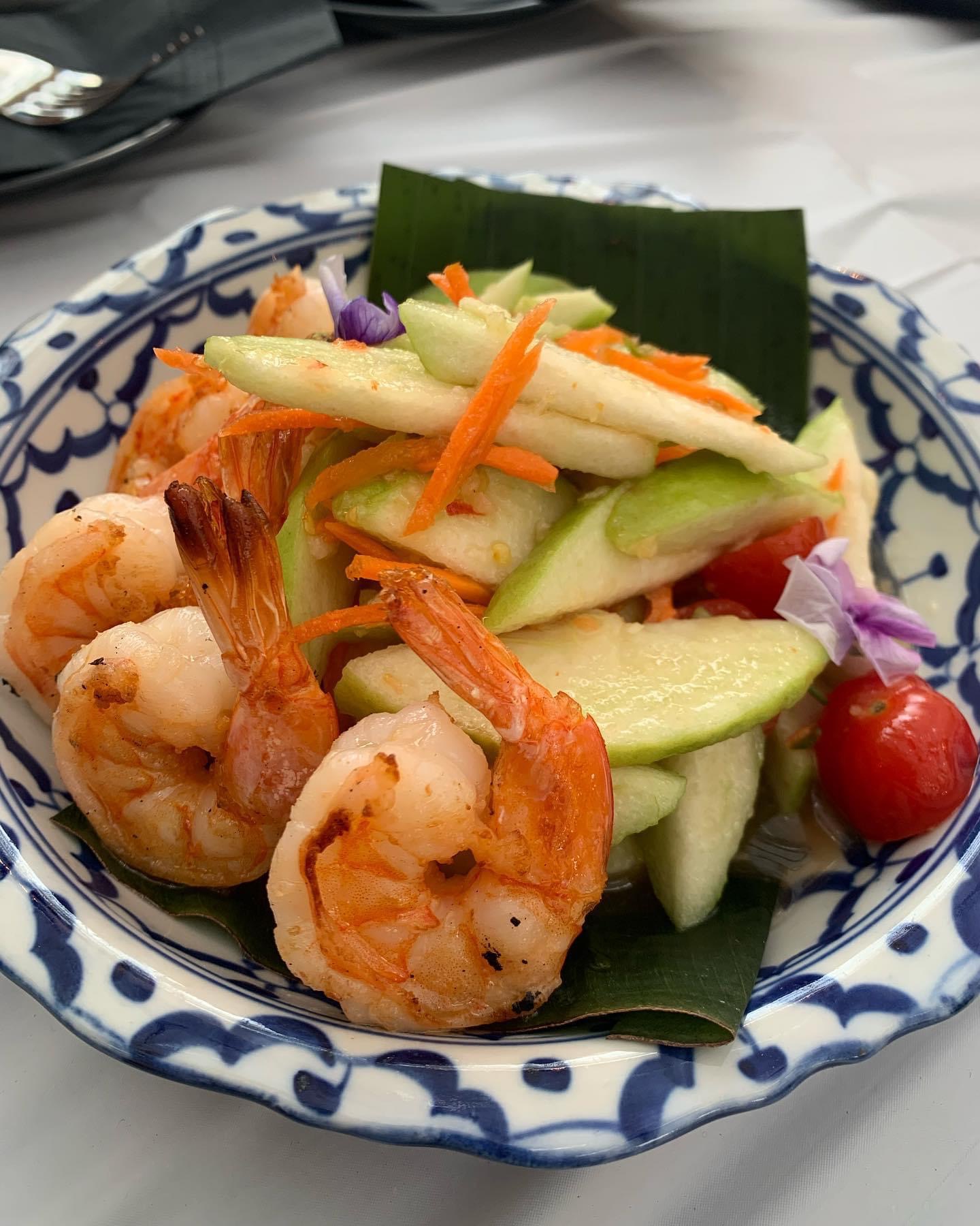 Order Guava Salad with Grilled Shrimps food online from Valla Table store, New York on bringmethat.com