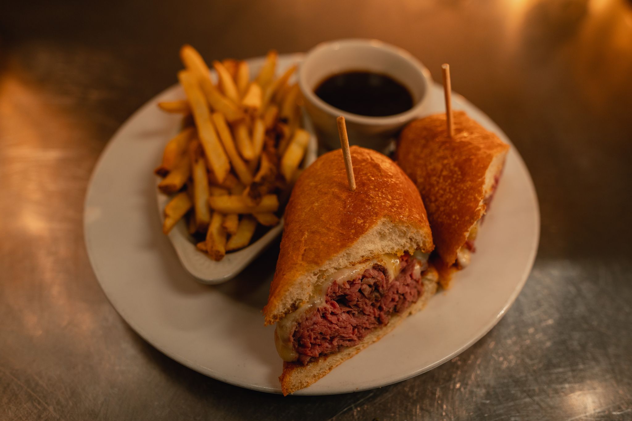 Order Prime Rib French Dip Sandwich food online from Jaker Bar & Grill store, Pocatello on bringmethat.com