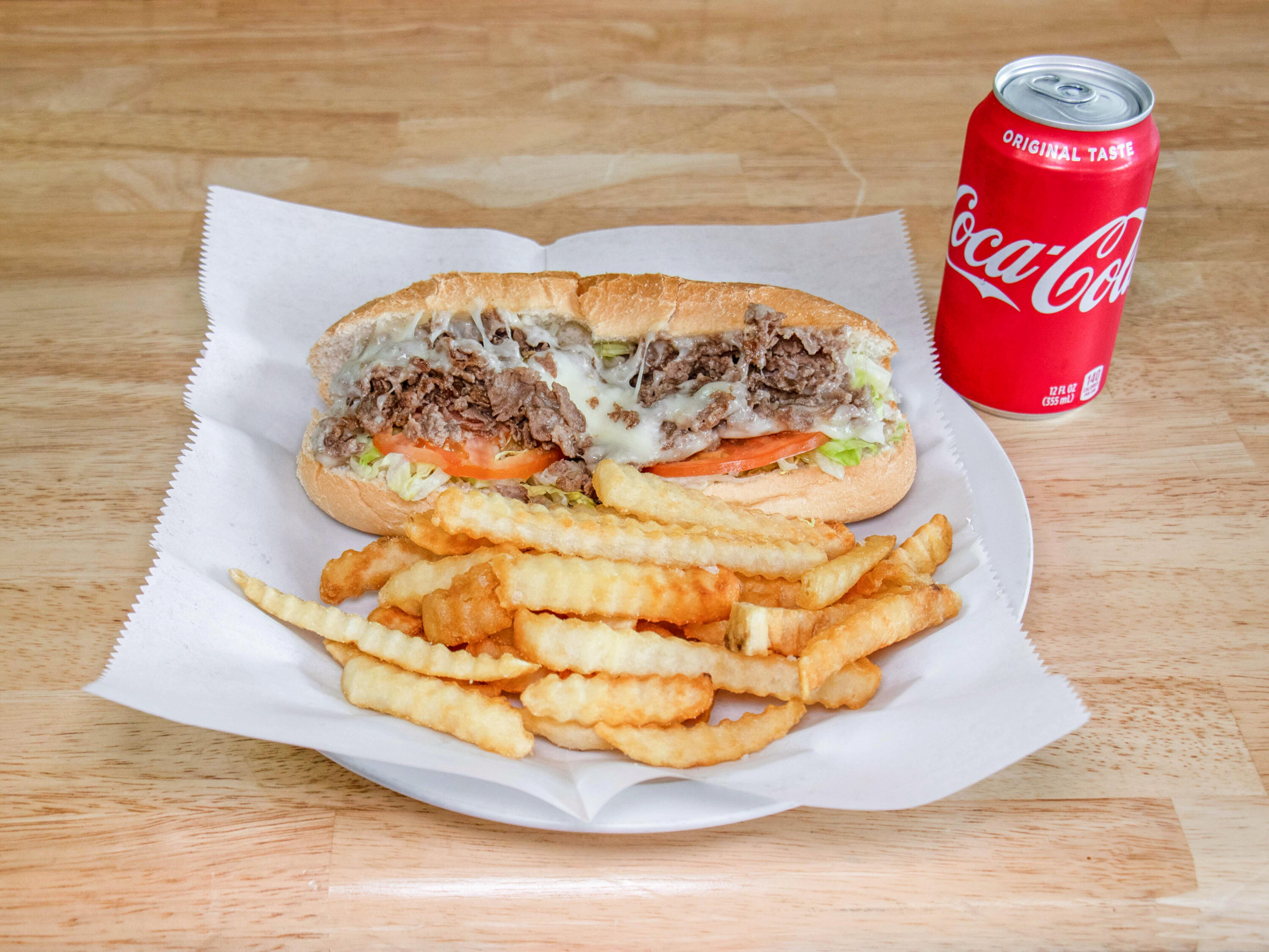Order 1. Steak and Cheese Combo food online from George's Steak N Things store, Fairfax Station on bringmethat.com