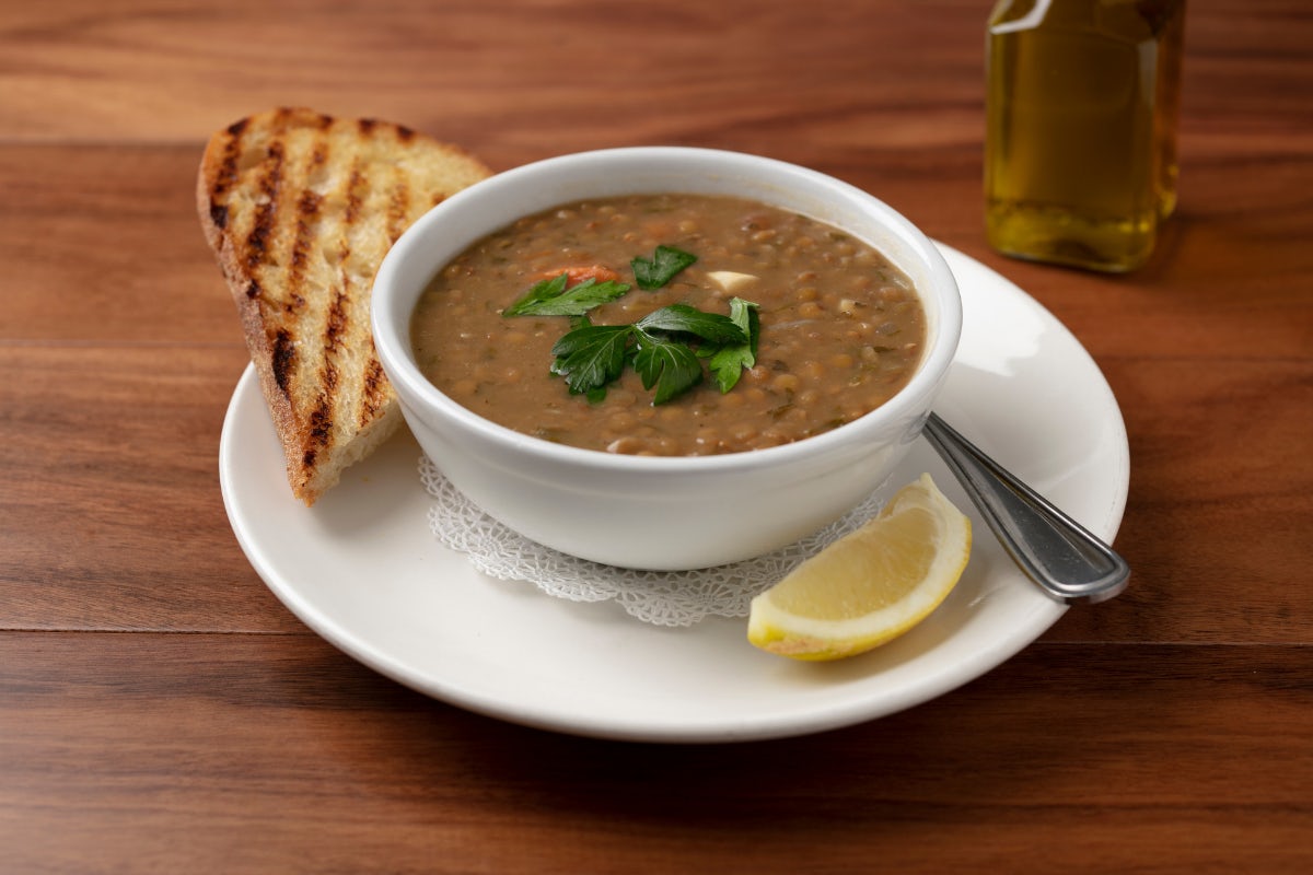 Order Bowl Lentil Soup food online from Panini Kabob Grill store, Woodland Hills on bringmethat.com