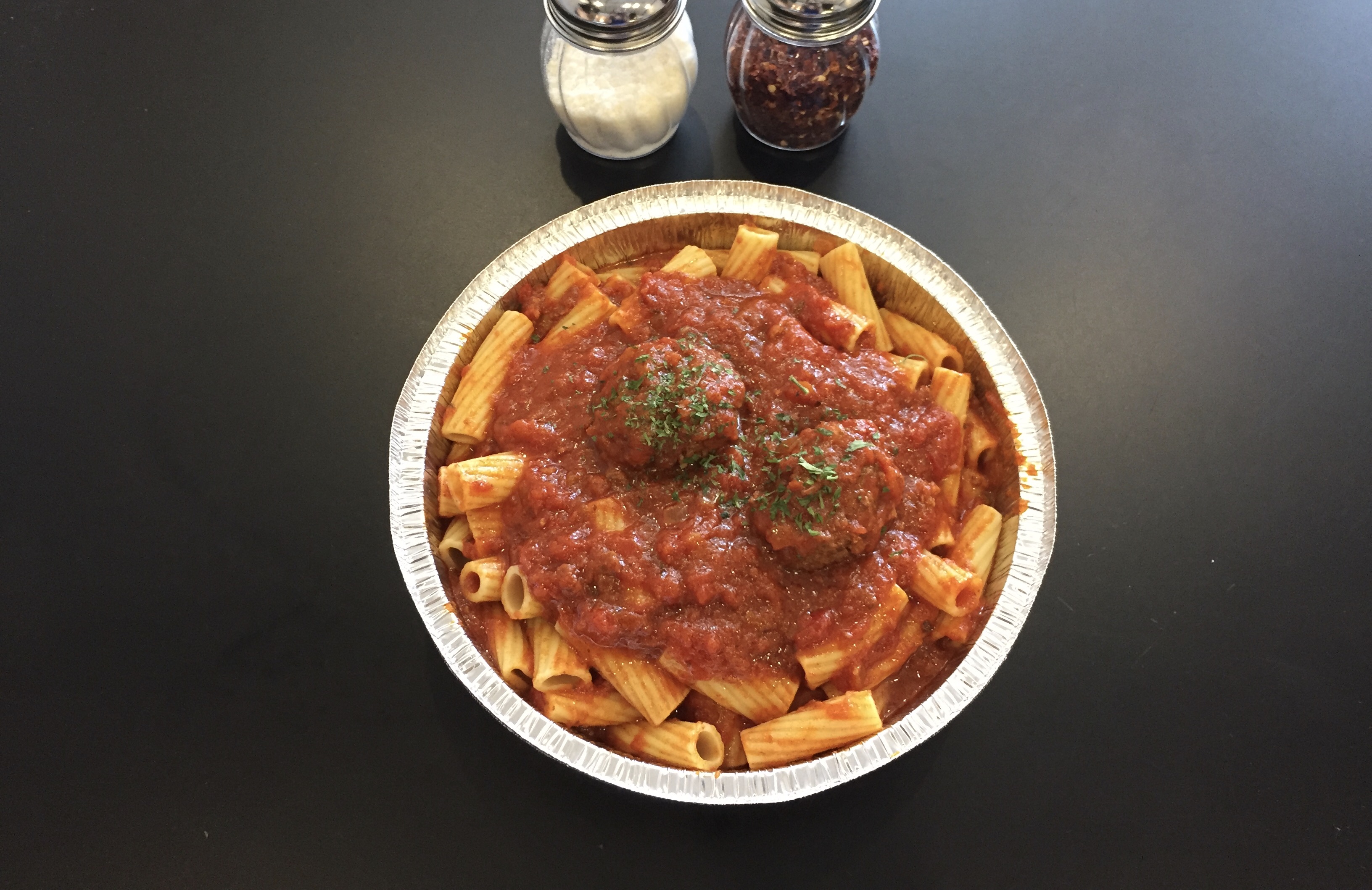 Order Rigatoni with 2 Meatballs Dinner  food online from Gallo Pizza store, Rochester on bringmethat.com