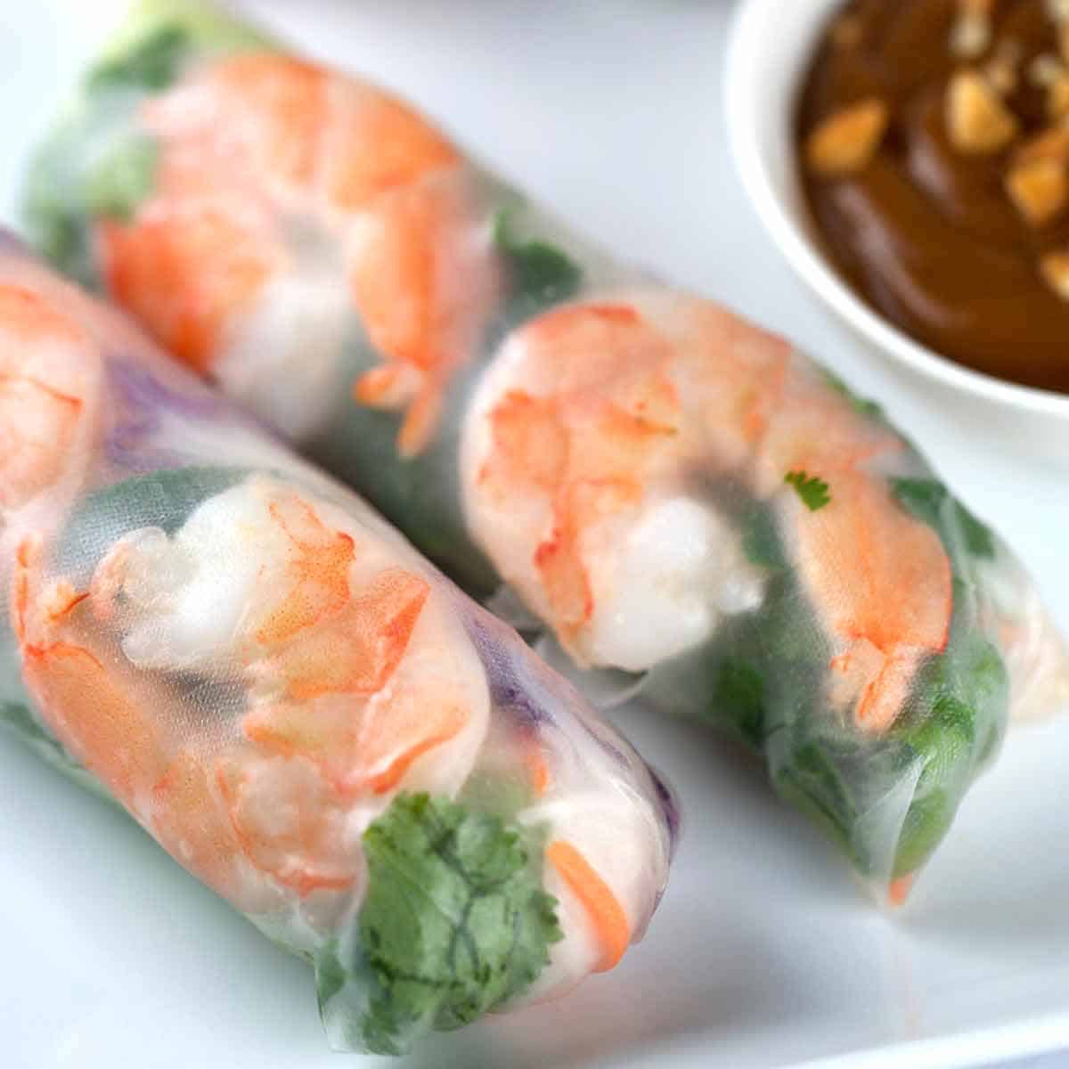 Order Steam Shrimp Fresh Roll (2 ROLLS) food online from Hello Vietnam Pho&Roll store, Scottsdale on bringmethat.com