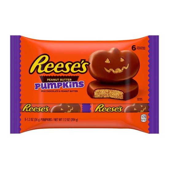 Order Reese's Peanut Butter/Milk Chocolate Pumpkin, 7.2 oz - 6 pk food online from Rite Aid store, LIMA on bringmethat.com