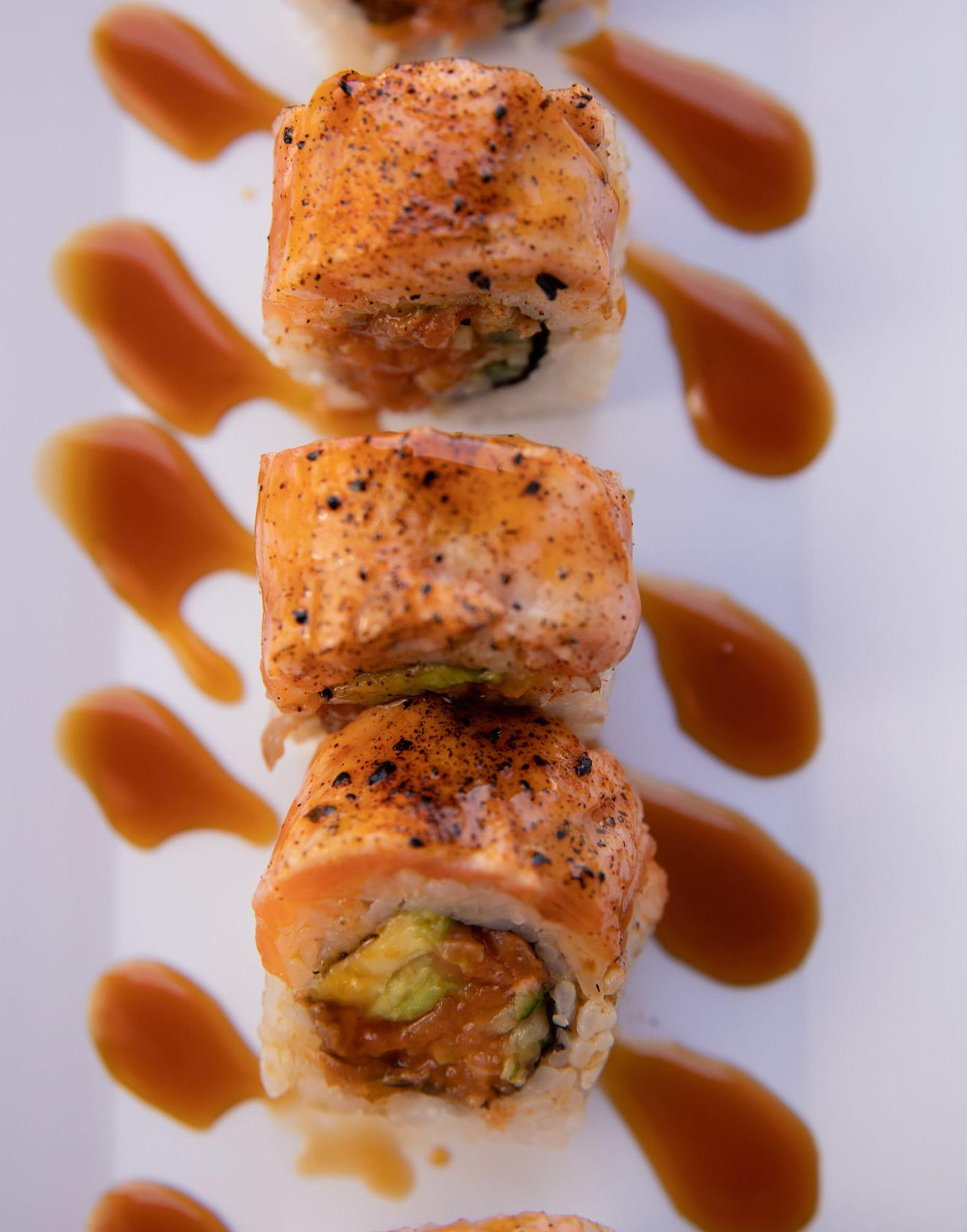 Order Cajun Roll food online from Meshuga 4 Sushi - W. Pico Blvd. store, Los Angeles on bringmethat.com