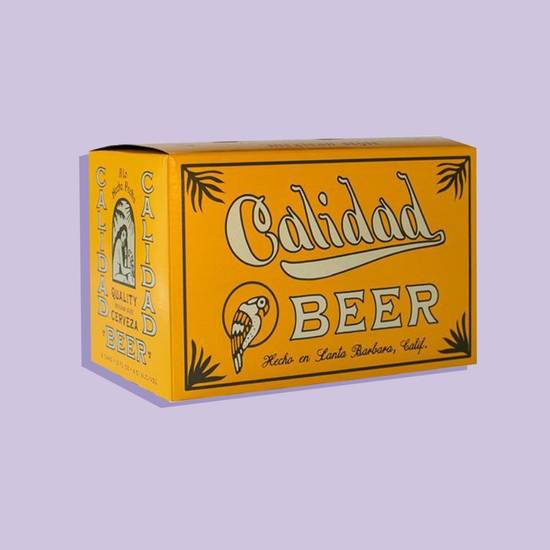 Order Calidad Mexican Beer 6 cans | 4% abv food online from Pink Dot Logan Heights store, San Diego on bringmethat.com
