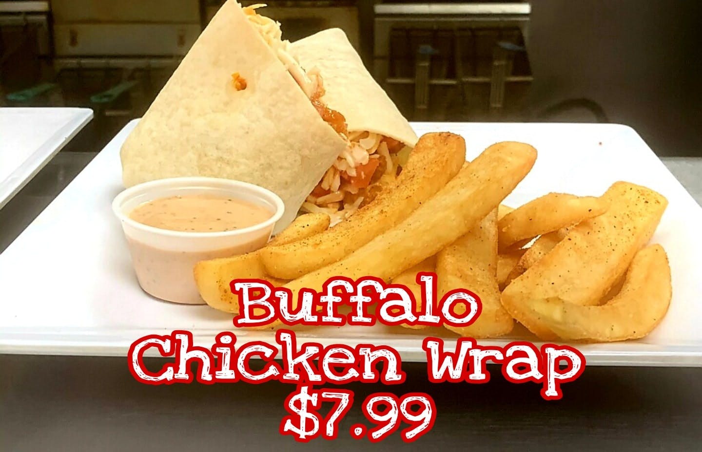 Order Buffalo Chicken Wrap - Buffalo Chicken Wrap food online from Giovanni Pizza & Sports Pub store, Akron on bringmethat.com