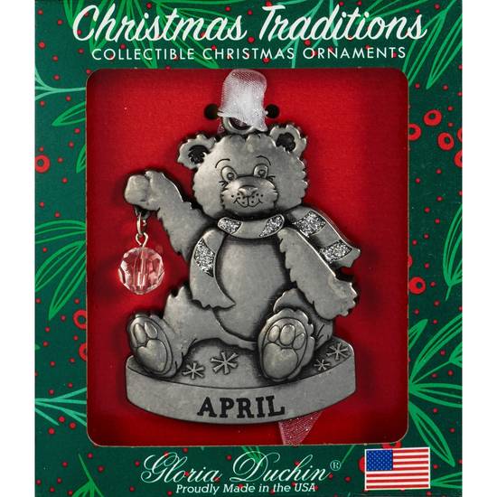Order Gloria Duchin Christmas Traditions Ornament, Birthstone Teddy Bear, April food online from CVS store, CROSSROADS on bringmethat.com