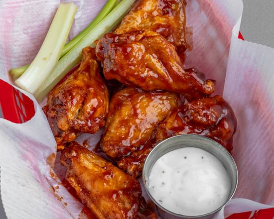 Order Bone-In Wings (6 pc.) food online from Chubby's Cheesesteaks store, West Milwaukee on bringmethat.com