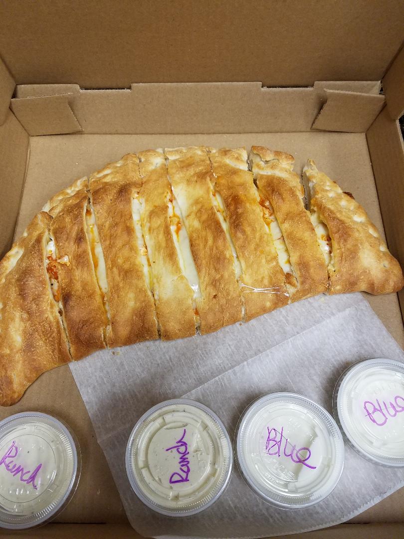 Order Buffalo Chicken Calzone food online from Minervas Pizza store, Providence on bringmethat.com