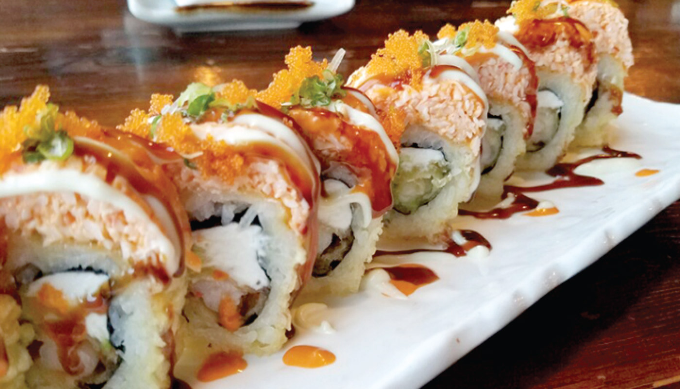 Order T12. Golden Tiger Roll food online from Ami Sushi store, Westwood on bringmethat.com