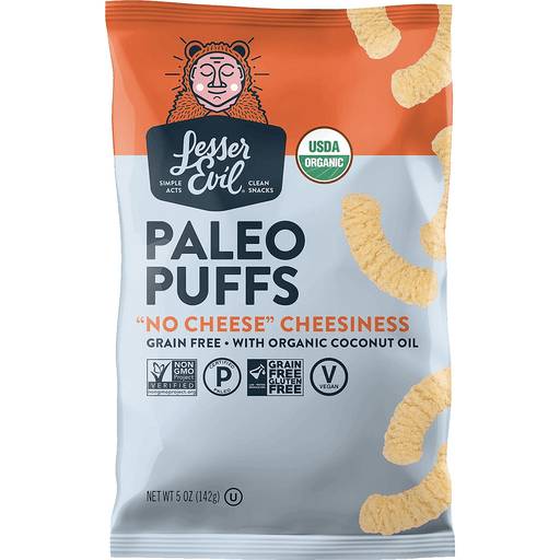 Order LesserEvil No Cheese Cheesiness Organic Paleo Puffs  (5 OZ) 140569 food online from BevMo! store, Greenbrae on bringmethat.com