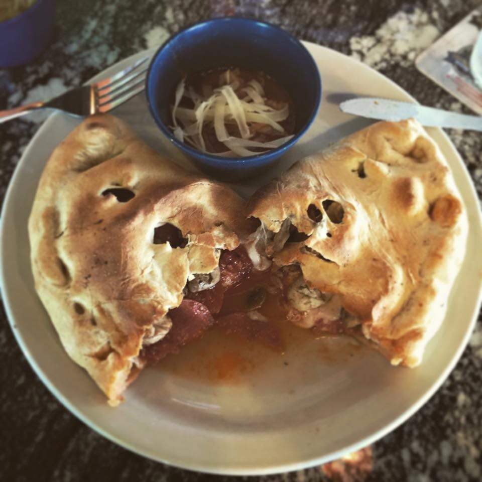 Order The Blue Onion Calzone - Feeds 1-2 People food online from The Blue Onion - Weslaco store, Weslaco on bringmethat.com