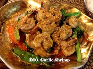 Order D10. Garlic Shrimp food online from Bua Thai Restaurant store, Old Orchard Beach on bringmethat.com