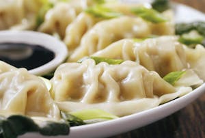 Order 8. Vegetable Dumplings food online from Siam Elephants Restaurant store, Elmira on bringmethat.com
