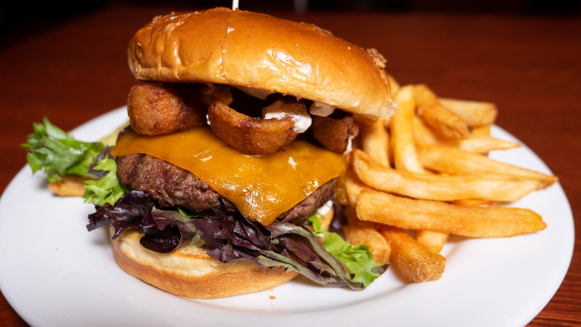 Order Black & Tan Burger food online from Anyway Pub store, Oakbrook Terrace on bringmethat.com