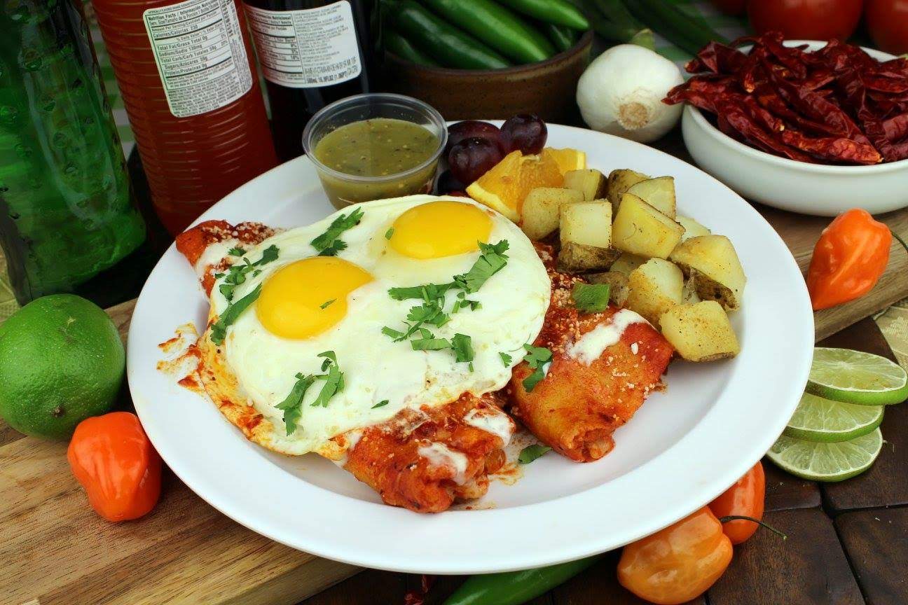 Order Breakfast Enchiladas cheese food online from Que Buena Taqueria store, Whittier on bringmethat.com