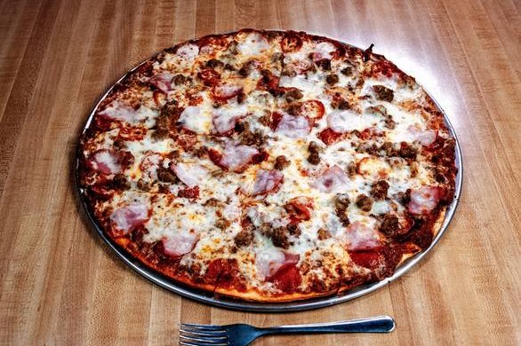Order All Meat Pizza (12") food online from Zios Pizza store, Kansas City on bringmethat.com