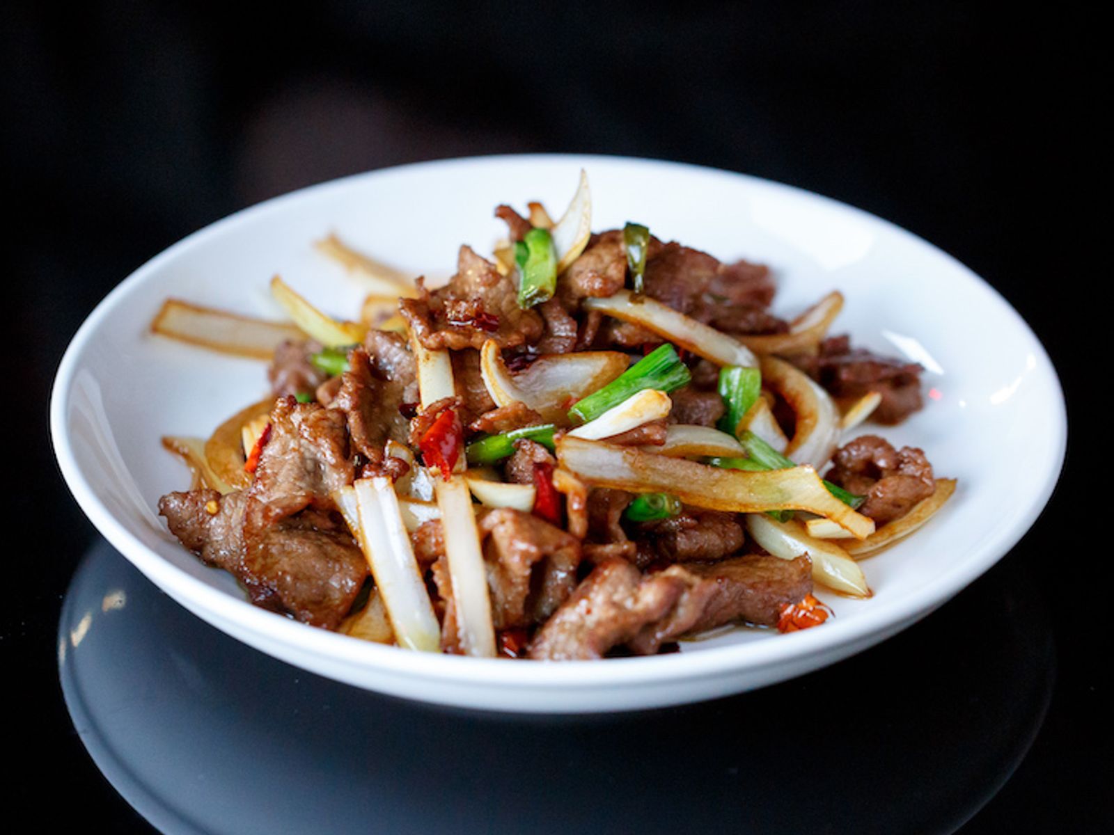 Order Mongolian Beef Tenderloin 蒙古牛肉 food online from Lao Sze Chuan Chinese Restaurant store, Champaign on bringmethat.com