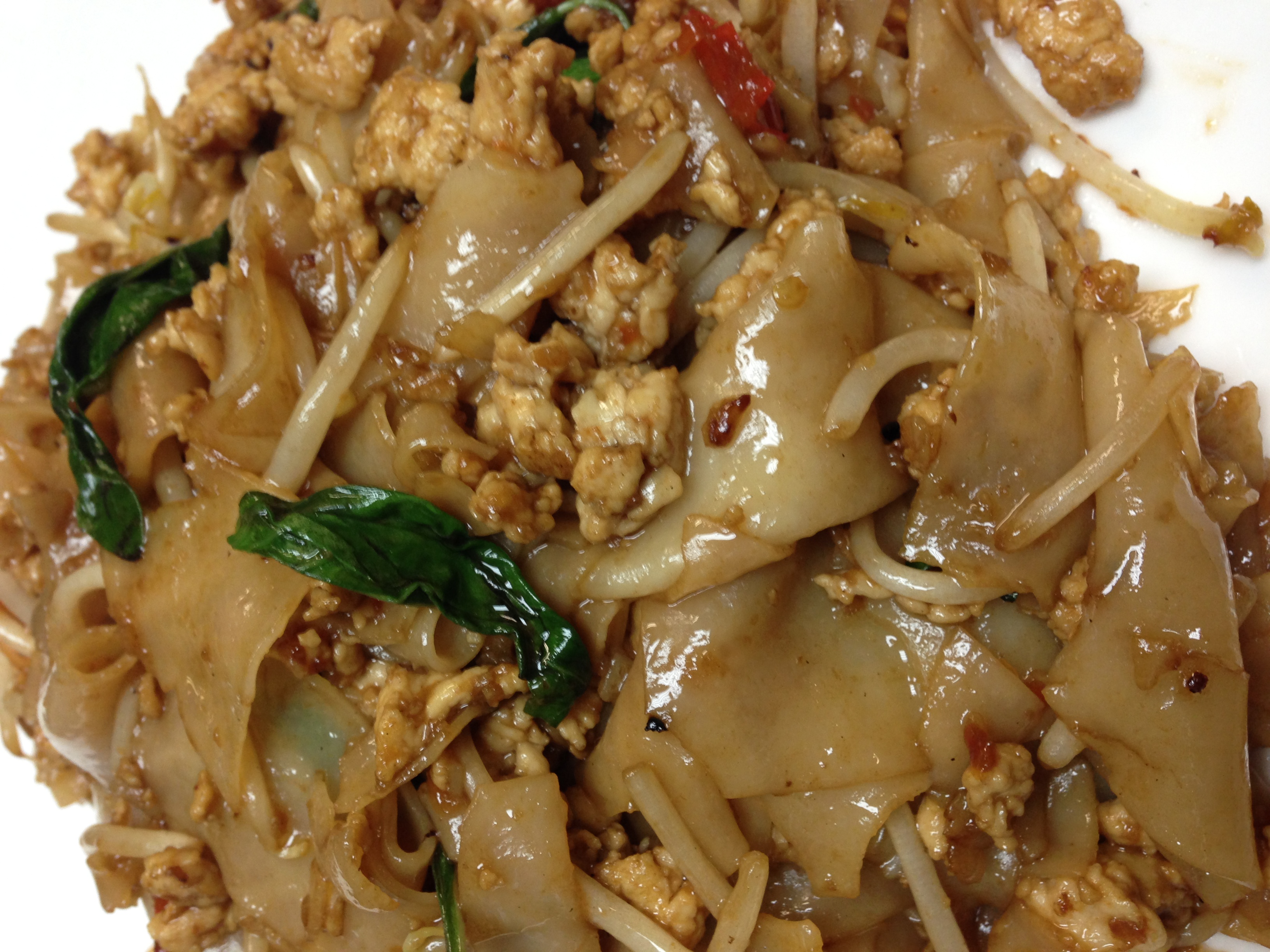 Order Drunken Noodles (Pad Kee Mow) food online from Thai Apsara store, Beaverton on bringmethat.com